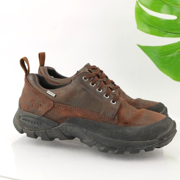 Merrell Other - Merrell Mens Styria Boots Size 7.5 Waterproof Brown Leather Lace Up Outdoor Work